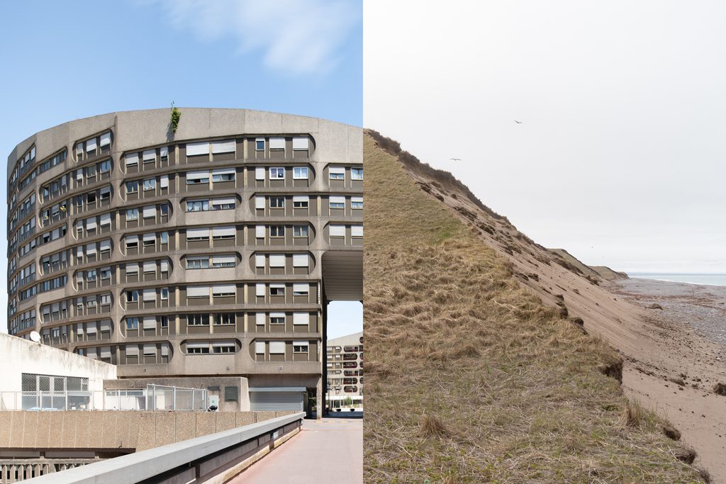 Photomontage d’un paysage de l'archipel et d’une vue urbaine, représentant la dualité entre mémoire et réalité, tirage d’art